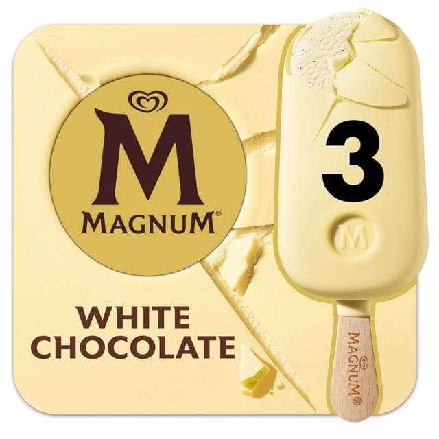 Magnum White Chocolate Ice Cream Sticks 3x100ml - gallery image 1