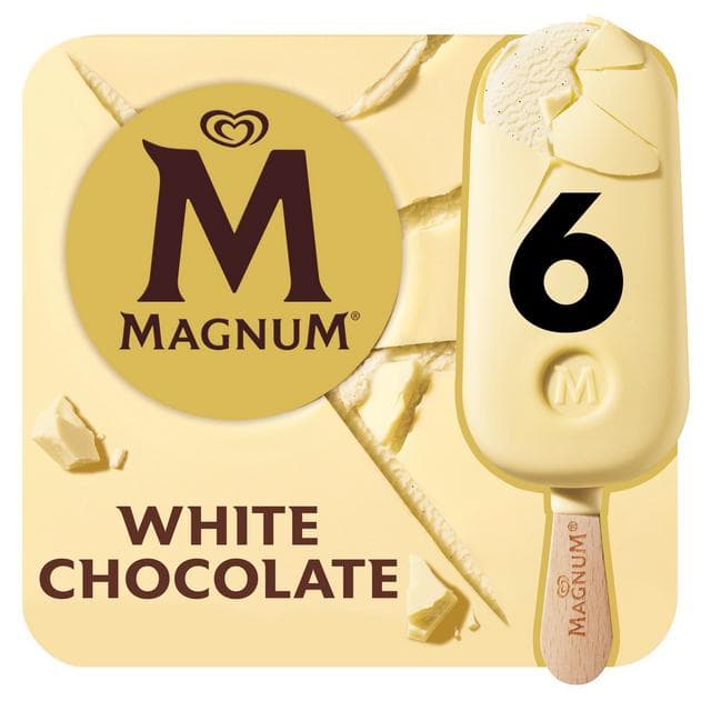 Magnum White Chocolate Ice Cream Sticks 6x100ml - gallery image 2