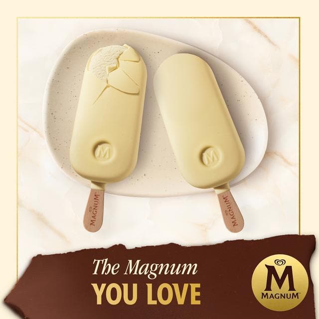 Magnum White Chocolate Ice Cream Sticks 6x100ml - gallery image 3