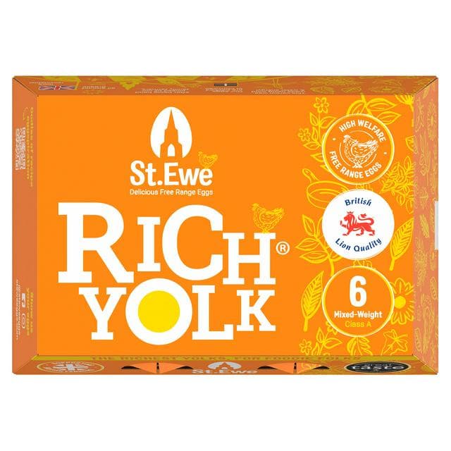 St. Ewe Mixed Weight Rich Yolk Eggs x6 288g - gallery image 1