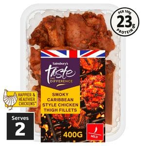 Sainsbury's Smoky Caribbean Style Chicken Thigh Fillets, Taste the Difference 400g