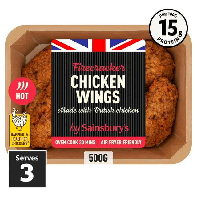 Sainsbury's Breaded Firecracker British Fresh Chicken Wings 500g - gallery image 1