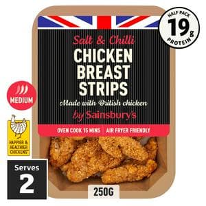 Sainsbury's British Fresh Chicken Breast Pieces In a Salt & Chilli Breadcrumb Coating 250g