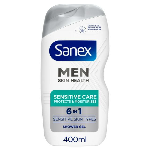 Sanex Men Skin Health Sensitive Care Shower Gel Body Wash 400ml - gallery image 1