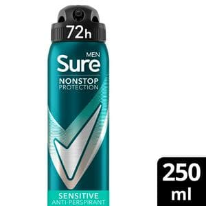 Sure Men Sensitive 72h Nonstop Protection Antiperspirant Deodorant 250ml