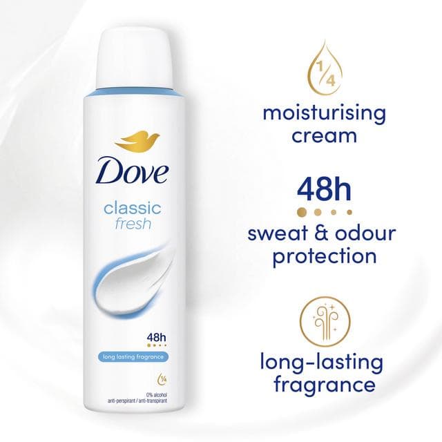 Dove Women Classic 48h Antiperspirant Deodorant 150ml - gallery image 2