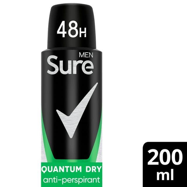 Sure Men 200ml Quantum Dry 48h Antiperspirant Aerosol Deodorant - gallery image 1