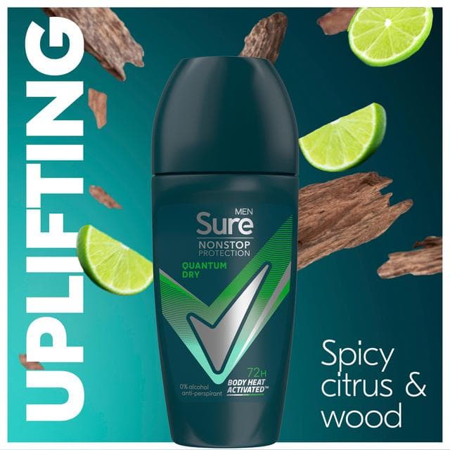 Sure Men Nonstop Quantum Dry Antiperspirant Deodorant Roll On 50ml - gallery image 3