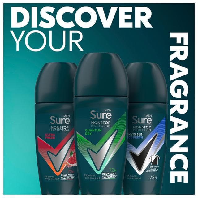 Sure Men Nonstop Quantum Dry Antiperspirant Deodorant Roll On 50ml - gallery image 5