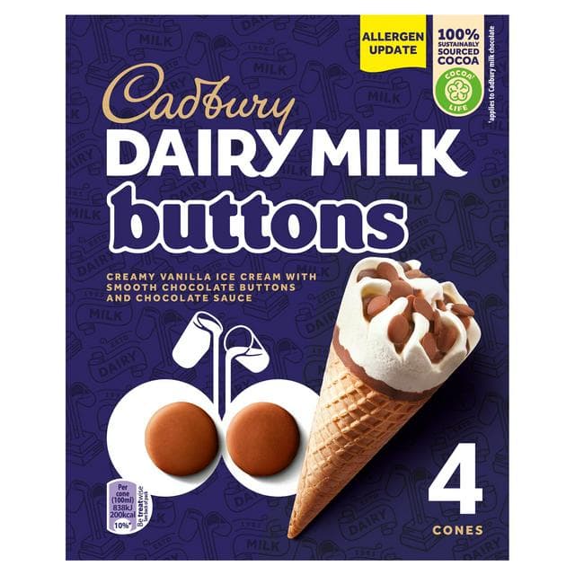 Cadbury Dairy Milk Buttons 4x100ml - gallery image 1