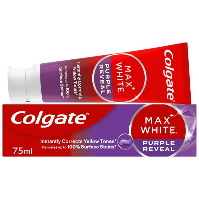 Colgate Max White Purple Reveal Instant Teeth Whitening Toothpaste 75ml - gallery image 1