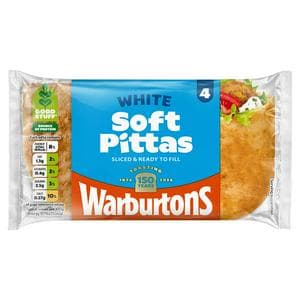 Warburtons White Soft Pittas x4