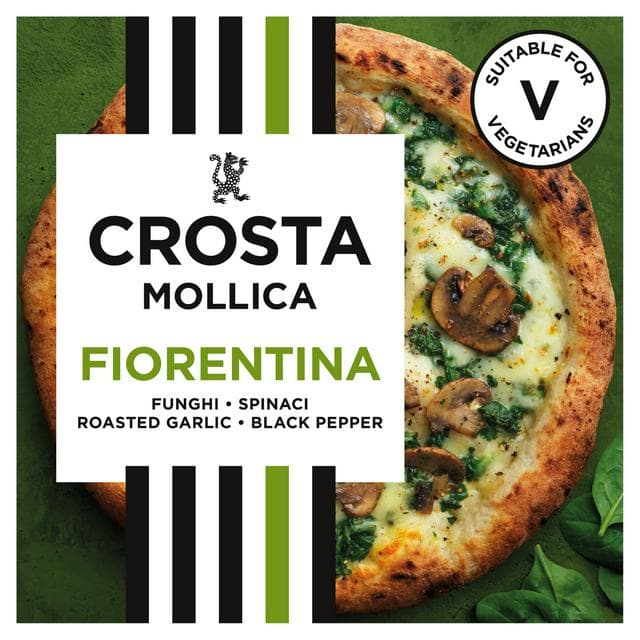 Crosta & Mollica Fiorentina Mushrooms Spinach Creamy Garlic Sourdough Pizza 453g - gallery image 1