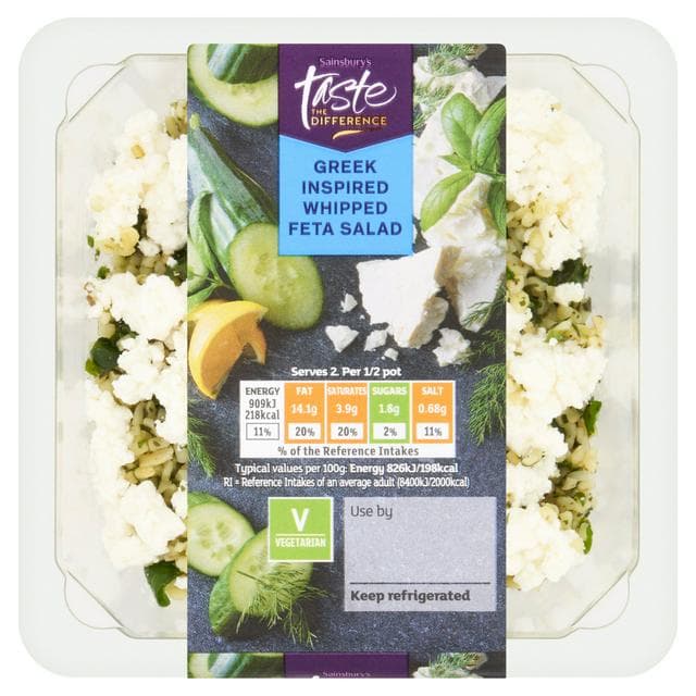 Sainsbury's 220g Greek Inspired Whipped Feta Salad, Taste the Difference - gallery image 1