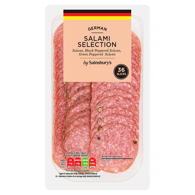 Sainsbury's German Salami Selection Slices x36 120g - gallery image 1
