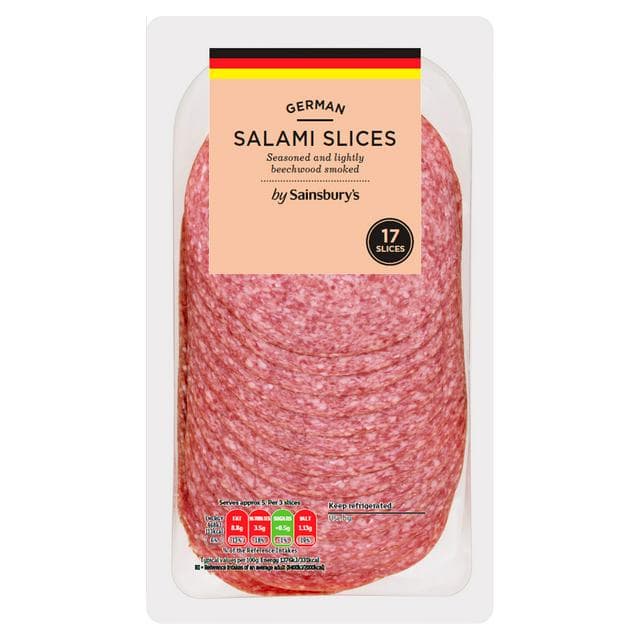 Sainsbury's German Salami Slices x17 170g - gallery image 1