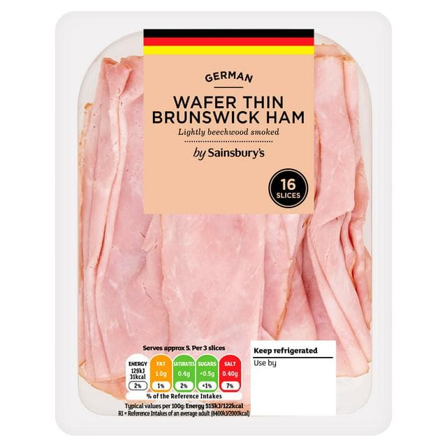Sainsbury's Wafer Thin Brunswick Ham Slices 125g - gallery image 1