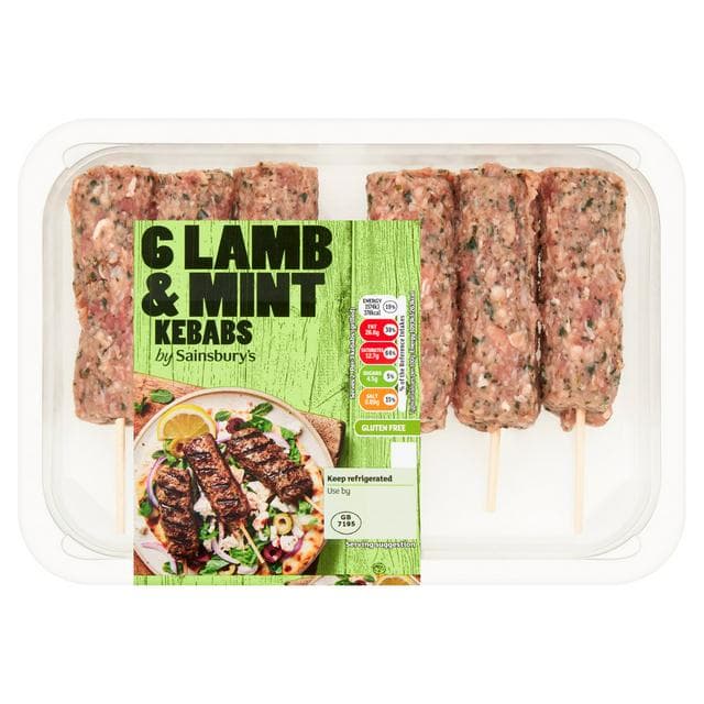 Sainsbury's Lamb & Mint Kebabs x6 360g - gallery image 1