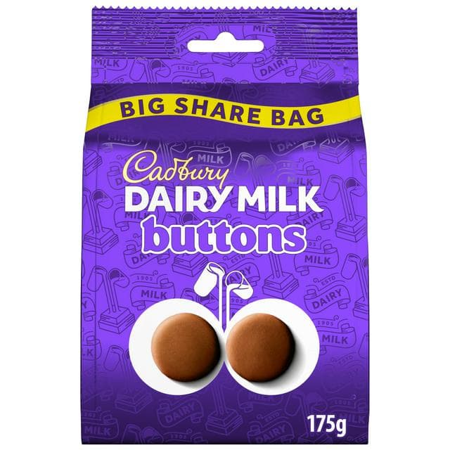 Cadbury Dairy Milk 175g Buttons Large Sharing Bag Chocolate - gallery image 1