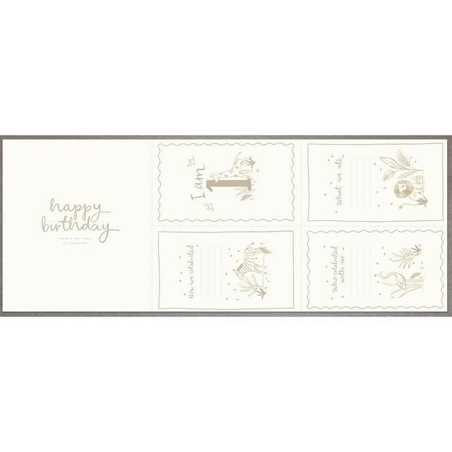 Sainsbury's Happy 1st Birthday Card Elephant Milestone Activity Keepsake Greeting Card - gallery image 2