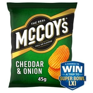 McCoy's Ridge Cut Cheddar & Onion Flavour Potato Crisps 45g