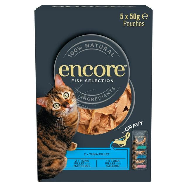 Encore Fish Selection In Gravy Cat Food 5 x 50g - gallery image 1