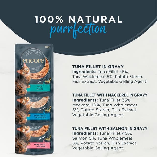 Encore Fish Selection In Gravy Cat Food 5 x 50g - gallery image 2