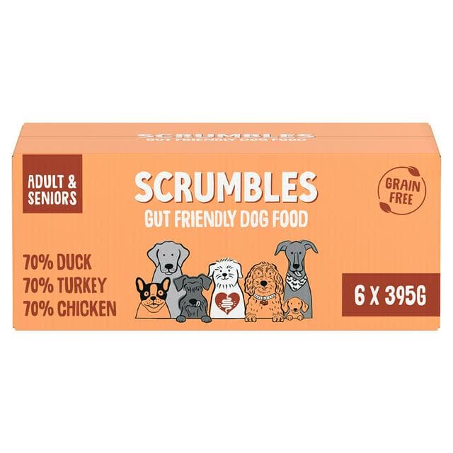 Scrumbles Meaty Wet Dog Food Trays 6x395g - gallery image 1