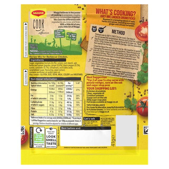 Maggi So Juicy Sweet & Sticky BBQ Chicken Herbs & Spices Recipe Mix 41g - gallery image 6