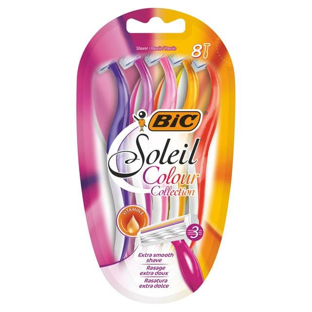 BIC Soleil Colour Collection Disposable Women's Razors 8 Pack - gallery image 1