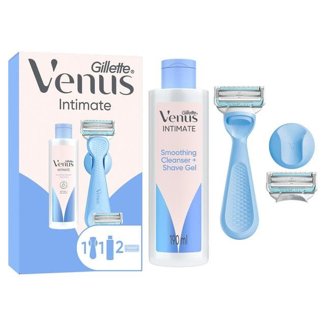 Gillette Venus For Pubic Hair & Skin Women's Razor 2 Blades 2in1 Shave Gel & Cleanser - gallery image 1
