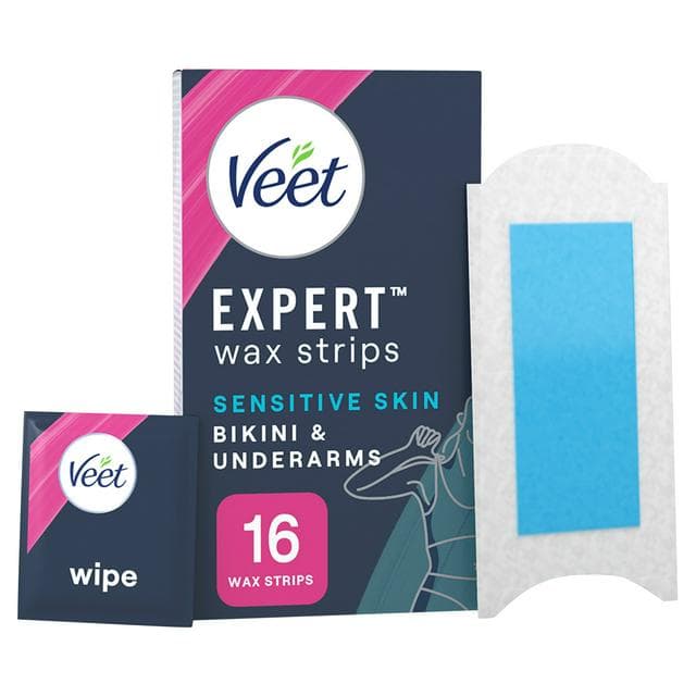 Veet Expert Cold Wax Strips Bikini & Underarm Sensitive x16 - gallery image 1