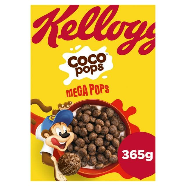 Kellogg's Coco Pops Mega Pops Chocolate Breakfast Cereal 365g - gallery image 1
