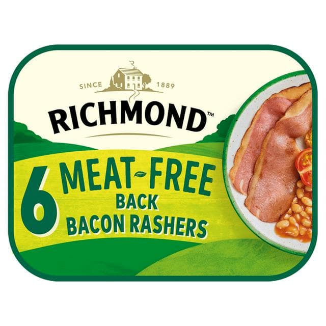 Richmond Vegan & Vegetarian Back Bacon Rashers x6 120g - gallery image 1