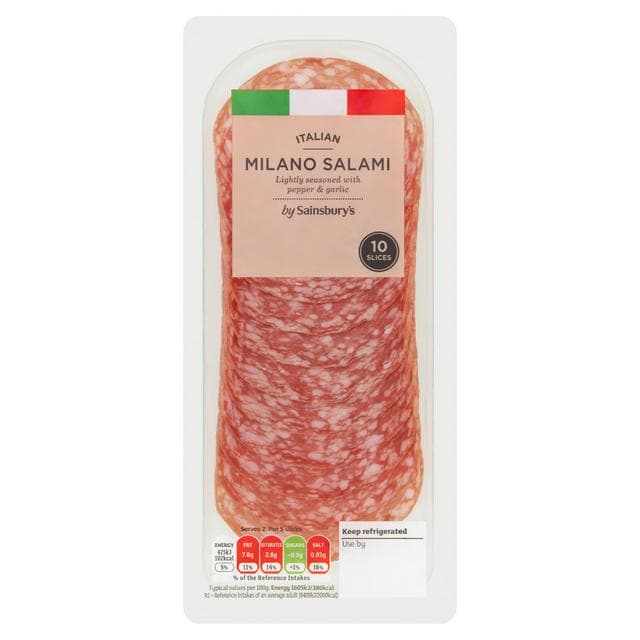 Sainsbury's Italian Milano Salami Slices x10 53g - gallery image 1