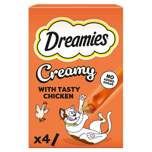Dreamies Creamy 4 x 10g Cat & Kitten Treat with Chicken - gallery image 1