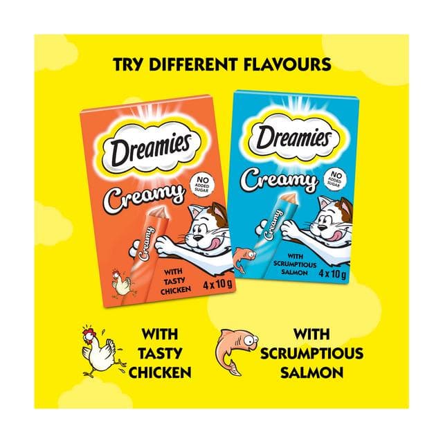 Dreamies Creamy 4 x 10g Cat & Kitten Treat with Scrumptious Salmon Flavour - gallery image 5