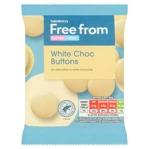 Sainsbury's Free From White Chocolate Buttons 25g