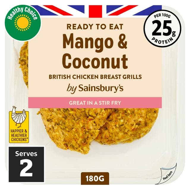 Sainsbury's Mango & Coconut British Chicken Grills 180g (Ready to Eat) - gallery image 1