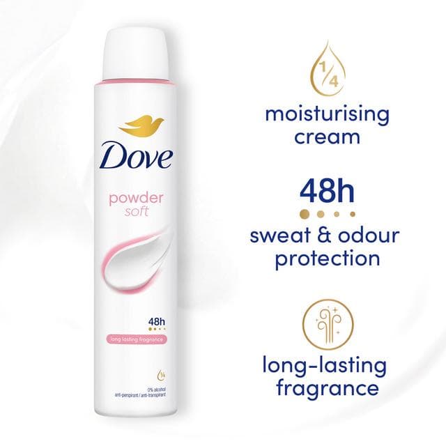 Dove Women Powder 48h Antiperspirant Deodorant 200ml - gallery image 2