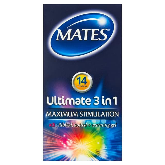 Mates Ultimate 3 In 1 Maximum Stimulation Condoms x14 - gallery image 1