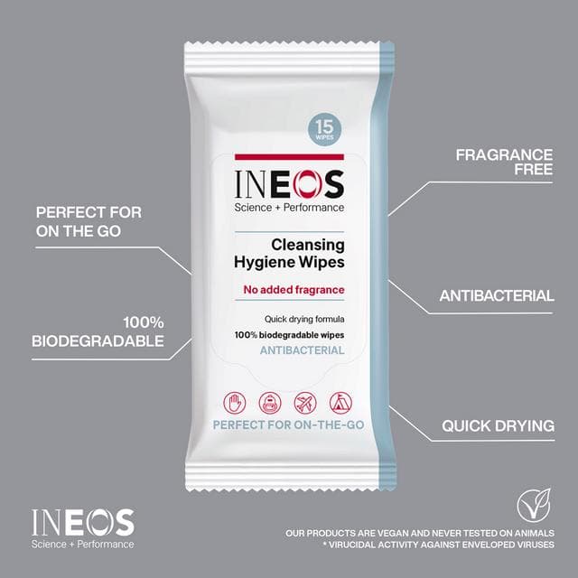 Ineos Antibacterial Sanitiser Wipes x15 - gallery image 3