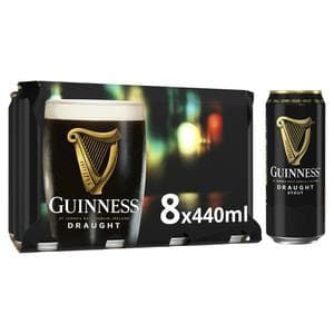Guinness Draught Stout Beer Can 8x440ml