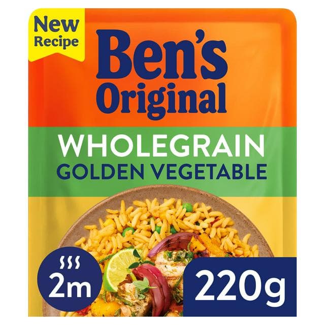 Ben's Original Wholegrain Golden Vegetable Microwave Rice 220g - gallery image 1