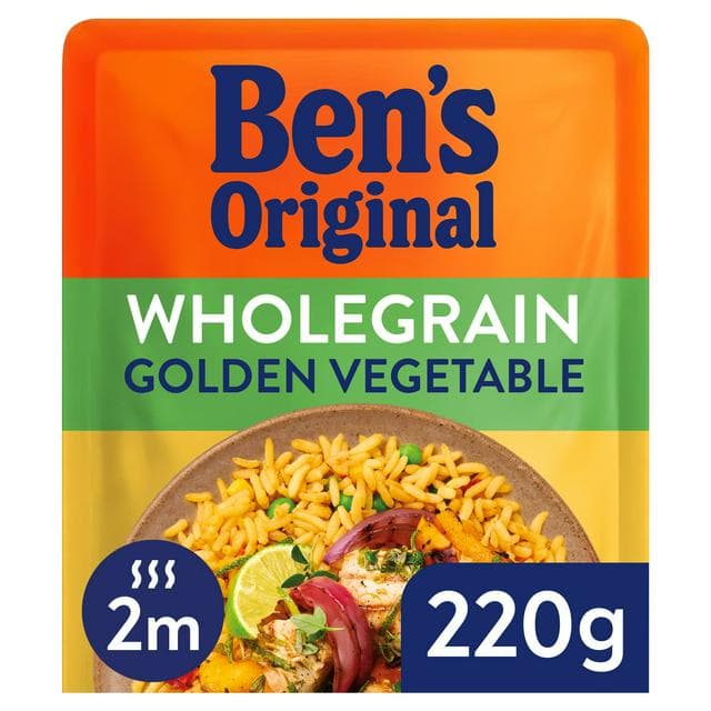 Ben's Original Wholegrain Golden Vegetable Microwave Rice 220g - gallery image 1