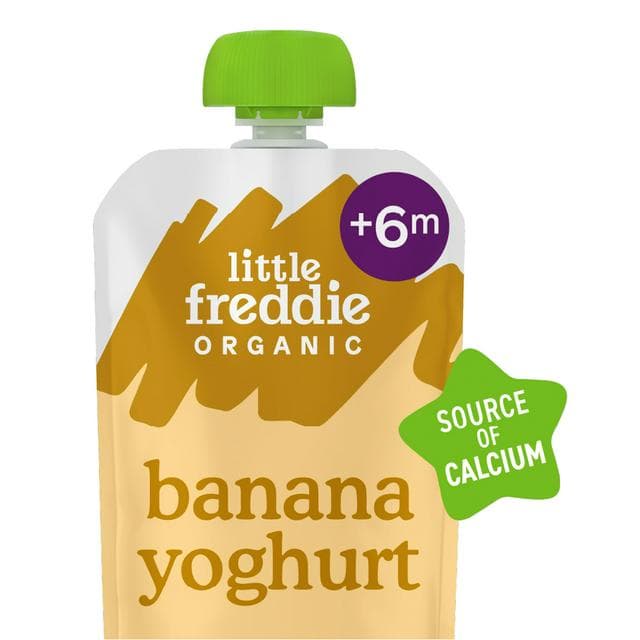 Little Freddie Organic Banana Greek Style Yoghurt Baby Food Pouch 6+ Months 100g - gallery image 1
