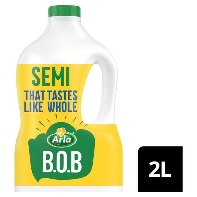 Arla BOB Semi Skimmed Milk That Tastes Like Whole 2L - gallery image 1