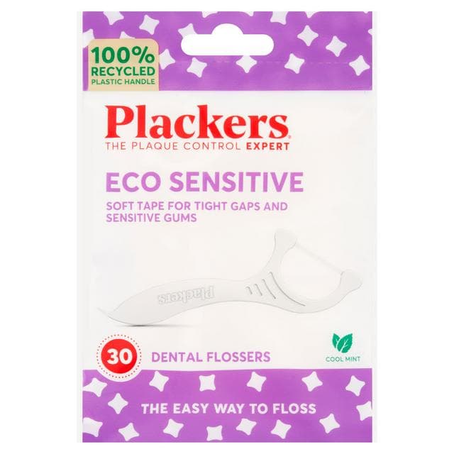 Plackers Eco Sensitive Cool Mint Dental Flossers x30 - gallery image 1