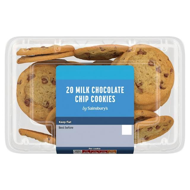 Sainsbury's Milk Chocolate Chip Cookies x20 220g - gallery image 1