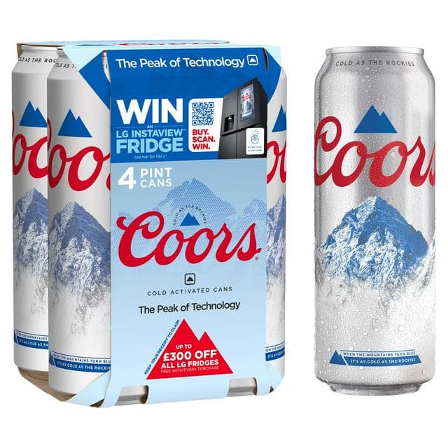Coors Lager Beer Can 4 x 568ml - gallery image 1